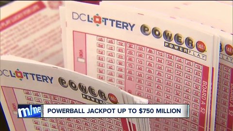 Powerball jackpot up to $750 million