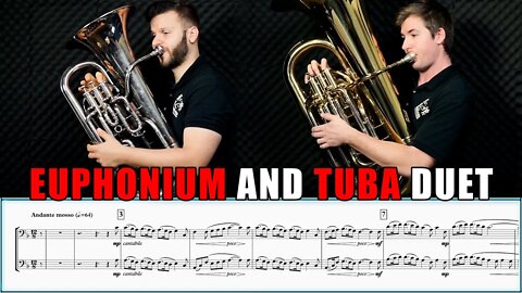 TUBA & EUPHONIUM DUET "Gesu Bambino" by Pietro A. Yon. SHEET MUSIC & PLAY ALONG