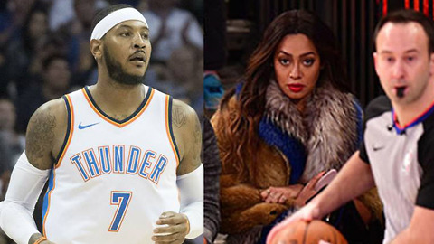 Carmelo Anthony's Wife La La Hits Him with a DEATH STARE During Return Game in New York_MELO_NOPR