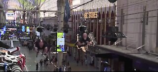 SlotZilla job applicants ride on downtown Las Vegas zipline during hiring event