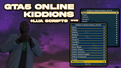 Kiddions Mod Menu (BEST Free Menu) | GTA 5 ONLINE [1.67] | Undetected | + Recovery Lua Scripts