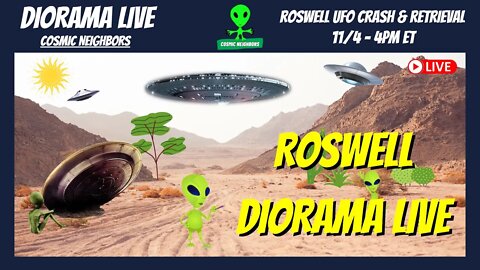 Popup Roswell UFO Crash Diorama Stream