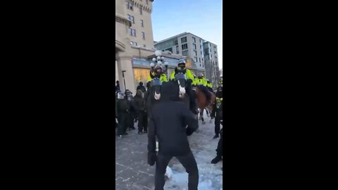 Ottawan Police trample over woman with police horse