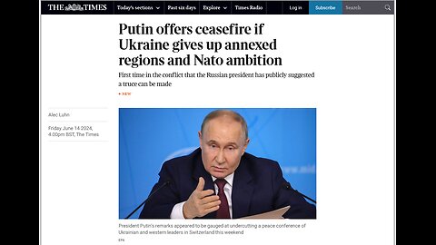 Putin offers end to Ukraine war