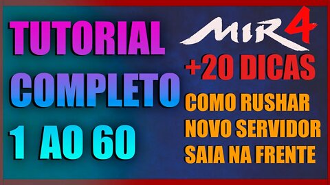 GUIA DO INICIANTE COMPLETO Como Rushar Novo Servidor LVL 1 ao 60 MIR4 NFT