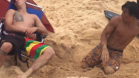 Beach Chair Fall Prank