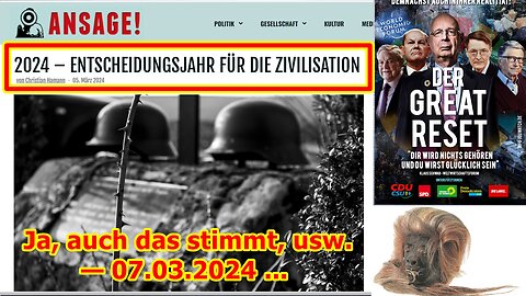 Ja, das schtimmt auch, usw. — 07.03.2024 ...