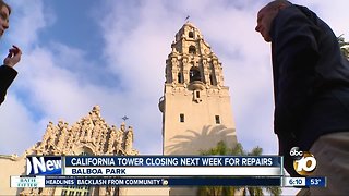 California Tower at Balboa Park closing temporarily