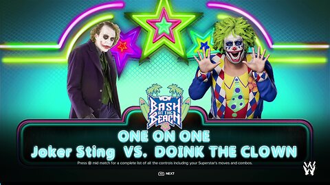 WWE 2k24 Joker Sting vs Doink the Clown