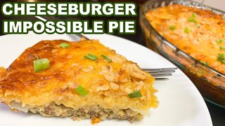 CHEESEBURGER IMPOSSIBLE PIE, Easy Dinner Idea with Ground Beef