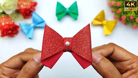 How to Make a Bow Very Easy || DIY Best Handmade Crafts With Glitter Foam Sheet Paper