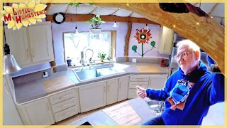 Finish Concrete Countertop, Aquaponics Solar Heater & Living Room Complete | Weekly Peek Ep216