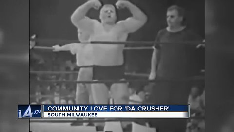 After raising $40,000 in donations, wrestler "Da Crusher" will be immortalized in South Milwaukee