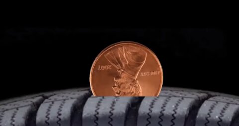 you can use a dime to check the tread of your tires