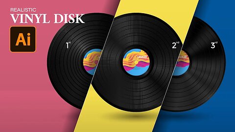 How to Create Vinyl Disk in Three Different Ways Adobe Illustrator Tutorial