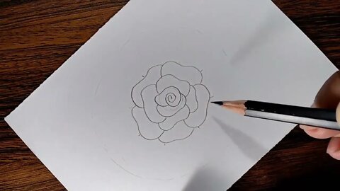 How to draw a Rose step by step