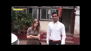 Sussanne Khan with IAS officer Abhishek Singh at Bandra Police station doing recce for renovation