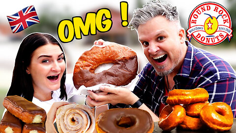 Brits Try TEXAS DONUTS (Round Rock Donuts) for the first time ! WOW