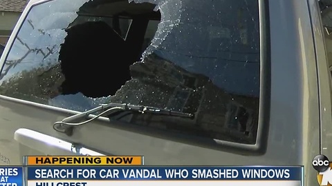 Several Car Windows Bashed in Hillcrest