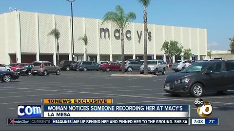 Woman notices someone recording her at Macy's