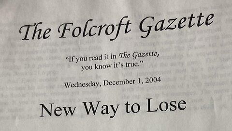 Introduction to the Folcroft Gazette