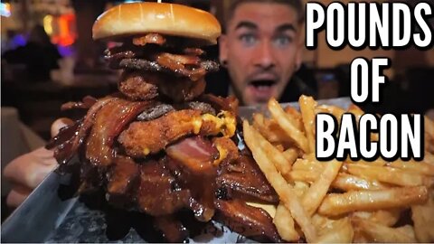 CRAZY BACON CHEESEBURGER CHALLENGE | The “Hogasutra” in Cleveland Ohio | MAN VS FOOD