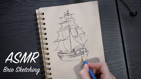 ASMR Quietly Sketching Next to You (No Talking) | Biro Drawing Ship