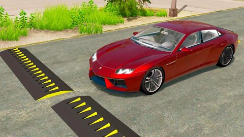 Lamborghini Estoque vs Spikes – BeamNG.Drive