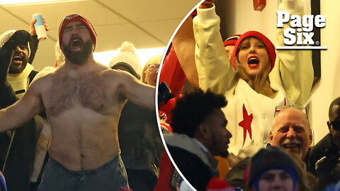 Taylor Swift reacts to Jason Kelce shirtless at game