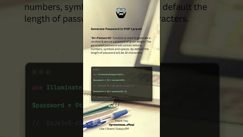 Generate Password in Laravel PHP ( #shorts )