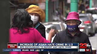 increase in Asian hate crimes in the U.S., BPD encourages people to report any hate crime