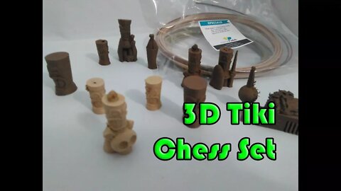 Colorfab Woodfill Tiki Chess 3D printing