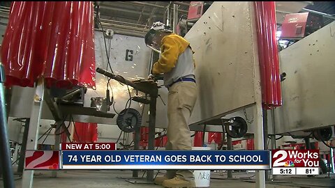 74 year old veteran going back to school to pay for wife's medical bills