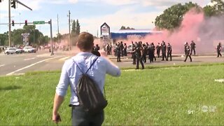 Chaotic moments arise after peaceful protest in Tampa