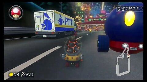 Mario Kart 8 Deluxe DLC Wave 5 Time Trials - Wii Moonview Highway (200cc) - 1:17.481