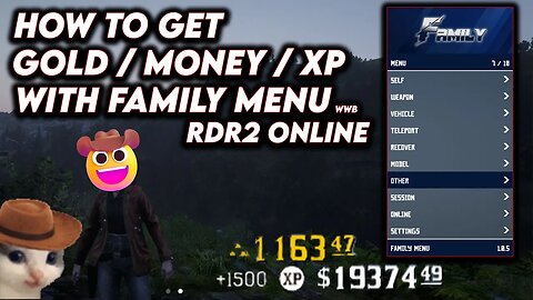 How to give yourself MONEY & GOLD & XP with Family Menu ( RDR2 Online Free Mod Menu) Undetected