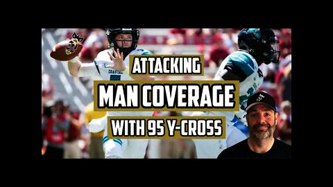 Attacking Man Coverage with 95 Y-Cross in the Spread Air Raid Offense.