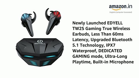 Newly Launched EDYELL TW2S Gaming Wireless Earbuds BY AMAZON