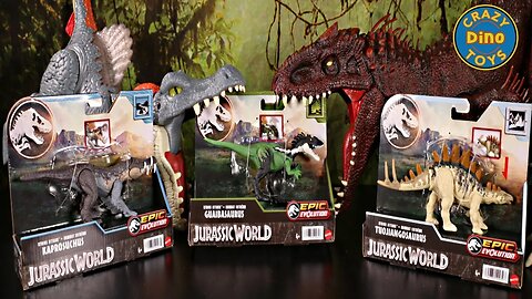 3 New Jurassic World Epic Evolution Dinosaur Toys Unboxed Kaprosuchus Guaibasaurus Tuojiangosaurus