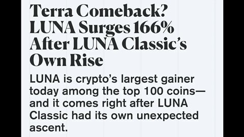 Terra Comeback? LUNA Surges 166% After LUNA Classic’s Own Rise #cryptomash #crypto #viral #trending