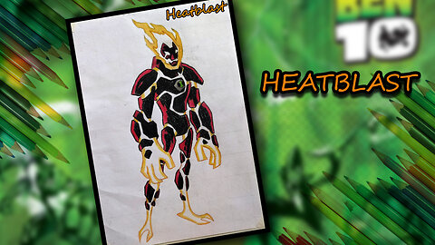 Draw Heatblast Alien from ben10