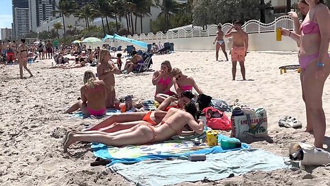 🇺🇸 Hot day at Miami beach walk beach walk 1080P🌴