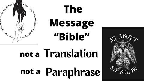 A brief look at “The Message” Eugene Petersons flippant interpretation of the Bible. Episode 28