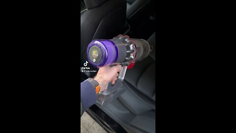 Keep your car clean with a powerful vacuum 🤯! #dyson #tesla