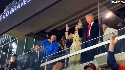 Trump Performs The Tomahawk Chop At Braves Game