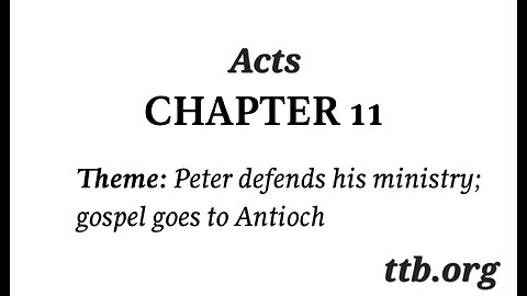 Acts Chapter 11 (Bible Study)