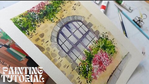 Loose Ink and Watercolor Beautiful Windowsill Garden | Easy Watercolor Painting