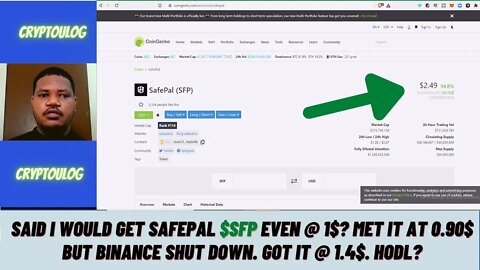 Said I Would Get SafePal $SFP Even @ 1$? Safepal $SFP Price Prediction. Got @ 1.4$. Should I Hodl?