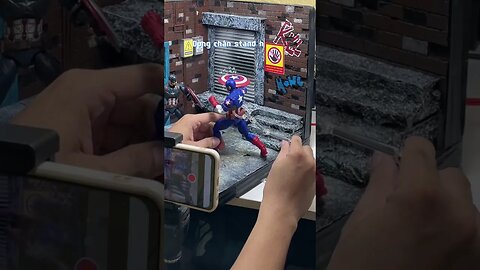 The Making : Captian America vs Captian America - Stop Motion - SHF Vs Marvel Legends #shorts