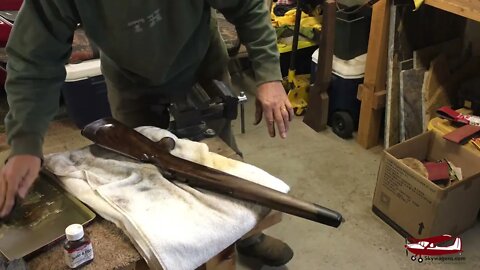 Part 2. Putting the finish on a hand made black walnut gunstock.